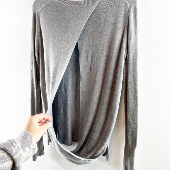 Lululemon Bring It Backbend Long Sleeve Sweater Heathered Medium Grey 8 - Picture 4 of 7